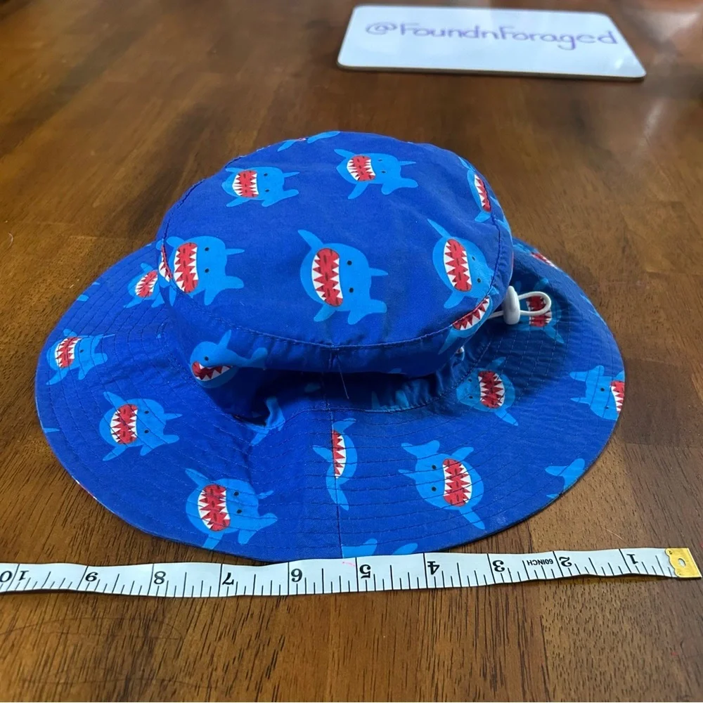 Shark Sun Hat UPF 50 • 3–5T • Adjustable/Removable Strap • Beach & Pool Ready 🦈